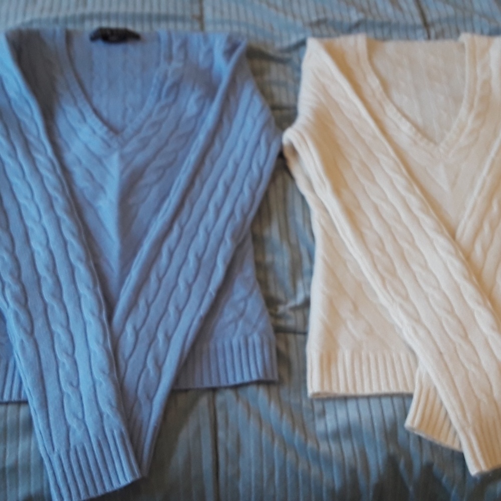 100% cashmere cable knit sweaters